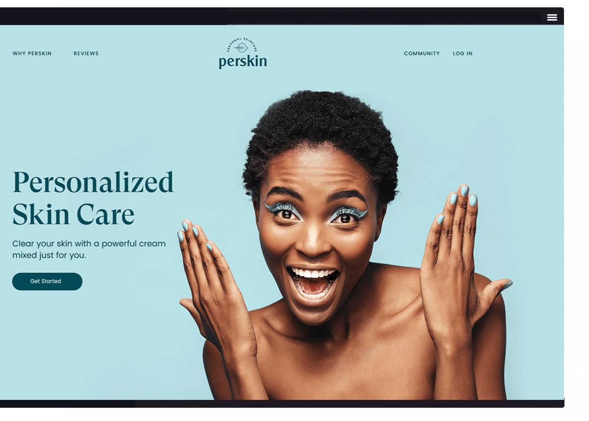 skincare web design